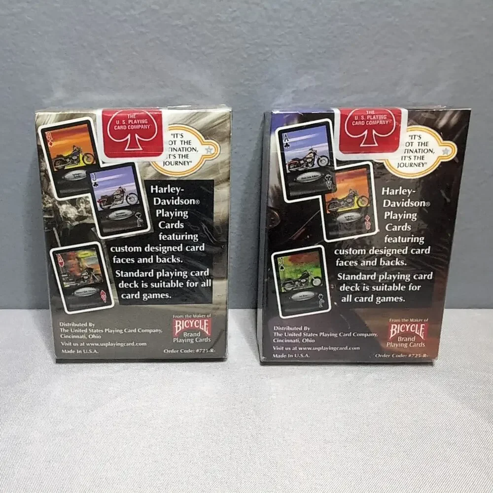 Lot of 3‎ Collectable Vintage Harley Davidson Playing Cards and Tins New Sealed